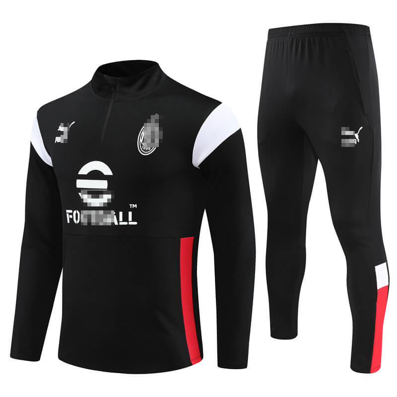 Sudadera de Entrenamiento AC Milan 2023/2024 Negro/Blanco Kit